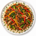 Beef Stir-Fry with Rice Tray