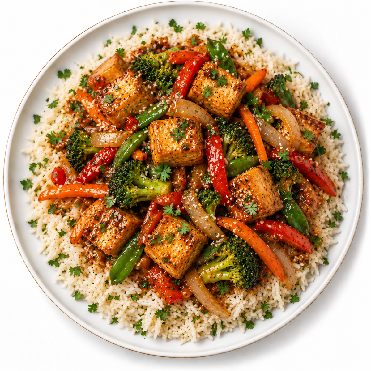 Tofu Stir-Fry with Rice Tray